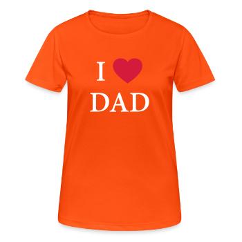 J'ai le coeur papa - amour - T-shirt respirant Femme - orange néon - Devant - AI Model Female 172 dark (172cm)