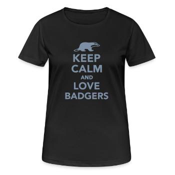 Dachs - Frauen T-Shirt atmungsaktiv - Schwarz - Vorne - AI Model Female 172 light (172cm)