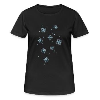 snowflakes - Frauen T-Shirt atmungsaktiv - Schwarz - Vorne - AI Model Female 172 light (172cm)