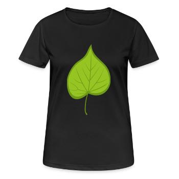 Linde - Frauen T-Shirt atmungsaktiv - Schwarz - Vorne - AI Model Female 172 light (172cm)