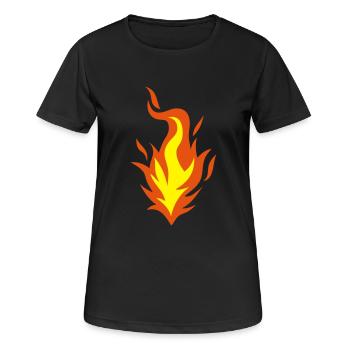 Flamme feuer - Frauen T-Shirt atmungsaktiv - Schwarz - Vorne - AI Model Female 172 light (172cm)