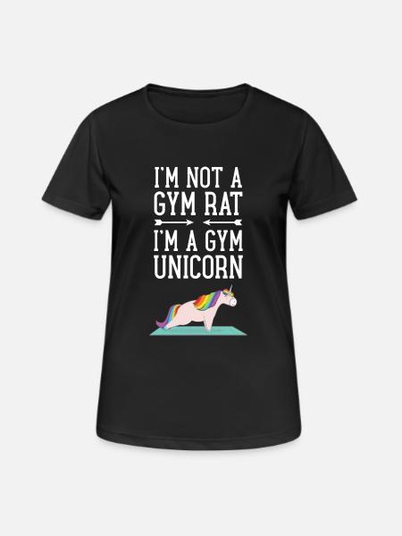 I'm Not A Gym Rat - I'm A Gym Unicorn - Women's Breathable T-Shirt - black