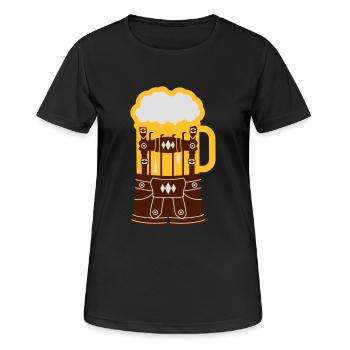 Lederhose tracht bavaria party suit be - Women's Breathable T-Shirt - black - Front - AI Model Female 172 light (172cm)