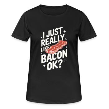 Bacon Breakfast Bacon - Women's Breathable T-Shirt - black - Front - AI Model Female 172 light (172cm)
