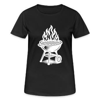 Grill Feuer Grillen - Frauen T-Shirt atmungsaktiv - Schwarz - Vorne - AI Model Female 172 light (172cm)