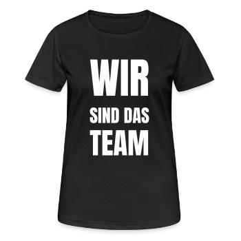 Nous sommes l’équipe - T-shirt respirant Femme - noir - Devant - AI Model Female 172 light (172cm)