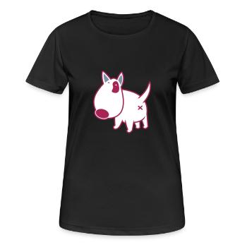 bully_illu_backside_3c - Frauen T-Shirt atmungsaktiv - Schwarz - Vorne - AI Model Female 172 light (172cm)