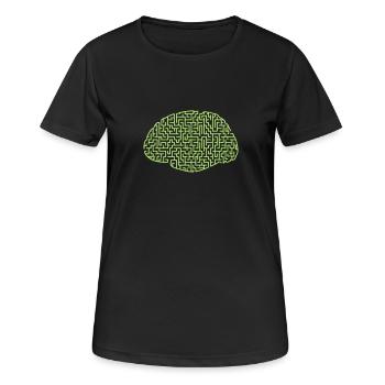 cerveau - T-shirt respirant Femme - noir - Devant - AI Model Female 172 light (172cm)
