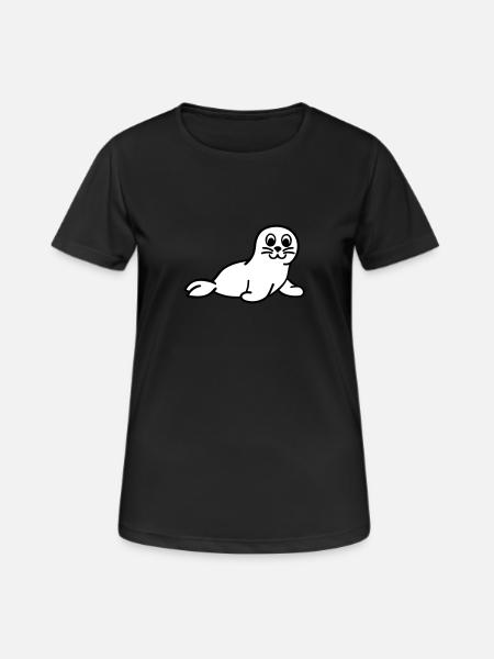 Robbe - Frauen T-Shirt atmungsaktiv - Schwarz