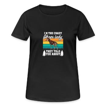 Nature d'okapi à l'état pur - T-shirt respirant Femme - noir - Devant - AI Model Female 172 light (172cm)
