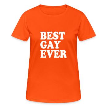 Best gay ever - Frauen T-Shirt atmungsaktiv - Neonorange - Vorne - AI Model Female 172 dark (172cm)