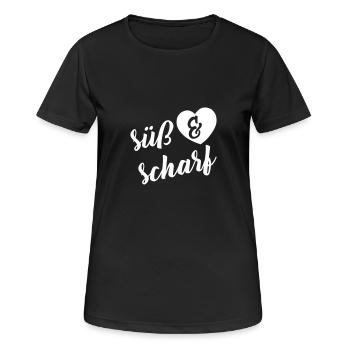 süß und scharf - Frauen T-Shirt atmungsaktiv - Schwarz - Vorne - AI Model Female 172 light (172cm)