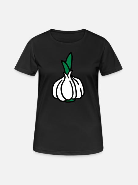 Knoblauch Garlic Ail Aglio - Frauen T-Shirt atmungsaktiv - Schwarz