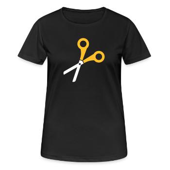 Schere - Frauen T-Shirt atmungsaktiv - Schwarz - Vorne - AI Model Female 172 light (172cm)