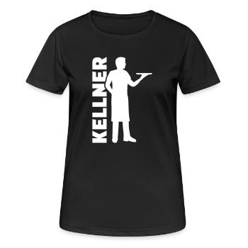 Kellner - Frauen T-Shirt atmungsaktiv - Schwarz - Vorne - AI Model Female 172 light (172cm)