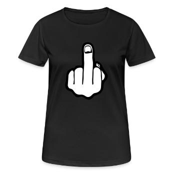 fuck you, middle finger - T-shirt respirant Femme - noir - Devant - AI Model Female 172 light (172cm)