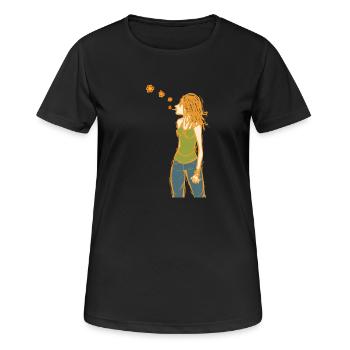 Hippie - T-shirt respirant Femme - noir - Devant - AI Model Female 172 light (172cm)