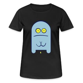 Pipimonster - Frauen T-Shirt atmungsaktiv - Schwarz - Vorne - AI Model Female 172 light (172cm)