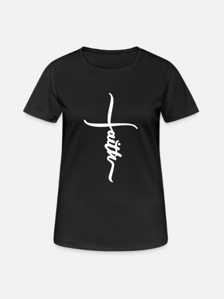Faith - Faith Jesus Cross chirstliches gift - Women's Breathable T-Shirt - black