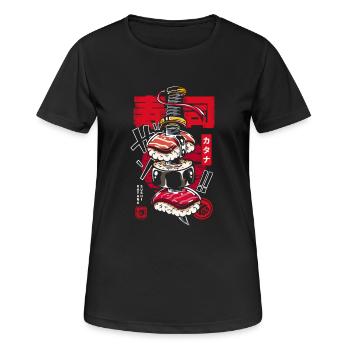 Japon katana sushis vintage - T-shirt respirant Femme - noir - Devant - AI Model Female 172 light (172cm)