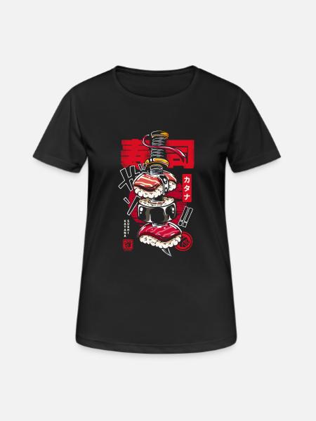 Japon katana sushis vintage - T-shirt respirant Femme - noir