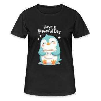 Tag des Brauens - Frauen T-Shirt atmungsaktiv - Schwarz - Vorne - AI Model Female 172 light (172cm)
