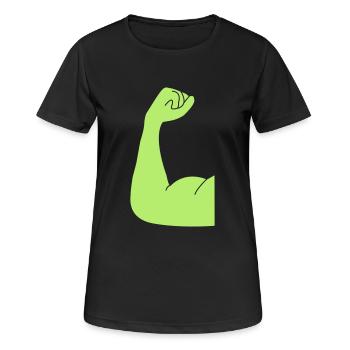 fit - Frauen T-Shirt atmungsaktiv - Schwarz - Vorne - AI Model Female 172 light (172cm)
