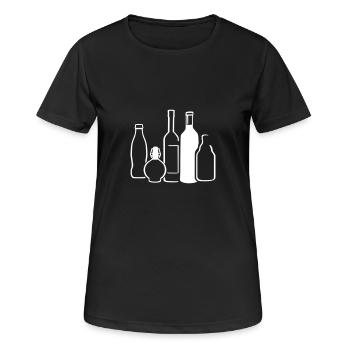 Flaschen - Frauen T-Shirt atmungsaktiv - Schwarz - Vorne - AI Model Female 172 light (172cm)