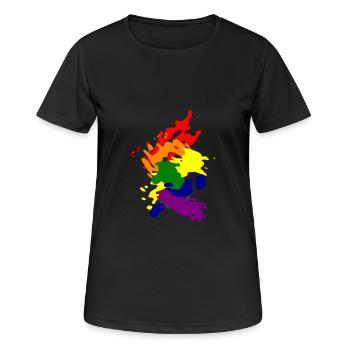 regenbogen - Frauen T-Shirt atmungsaktiv - Schwarz - Vorne - AI Model Female 172 light (172cm)