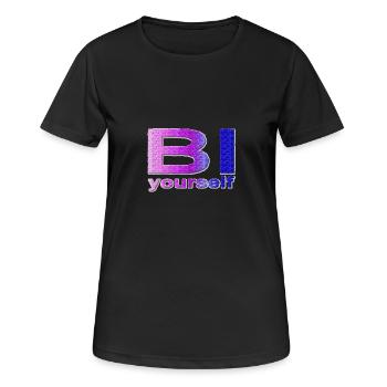 BI yourself - Frauen T-Shirt atmungsaktiv - Schwarz - Vorne - AI Model Female 172 light (172cm)