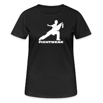 Combattant Shaolin avec épée | Vêtements de combat - T-shirt respirant Femme - noir - Devant - AI Model Female 172 light (172cm)