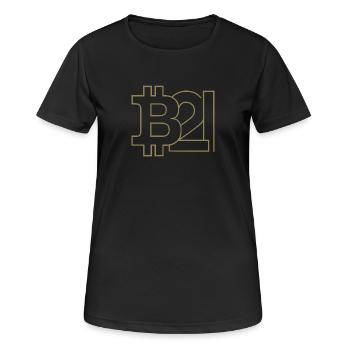Bitcoin Silhouette 21 Million Currency - Women's Breathable T-Shirt - black - Front - AI Model Female 172 light (172cm)