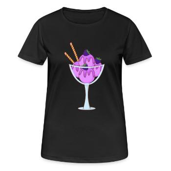 Crème glacée, crème glacée, crème glacée, crème glacée, boule, crème glacée, sundae - T-shirt respirant Femme - noir - Devant - AI Model Female 172 light (172cm)