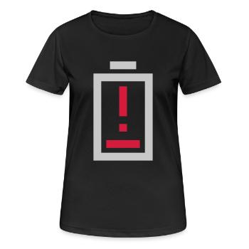 Point d’exclamation batterie pas d’alimentation - T-shirt respirant Femme - noir - Devant - AI Model Female 172 light (172cm)