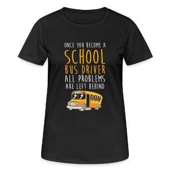School Bus Driver School Bus - Women's Breathable T-Shirt - black - Front - AI Model Female 172 light (172cm)
