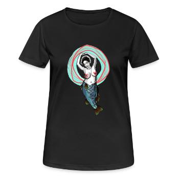 Old sirène - T-shirt respirant Femme - noir - Devant - AI Model Female 172 light (172cm)