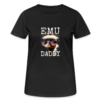 Emu Daddy Vogel Strauß Laufvogel Dad Vatertag Emu - Frauen T-Shirt atmungsaktiv - Schwarz - Vorne - AI Model Female 172 light (172cm)