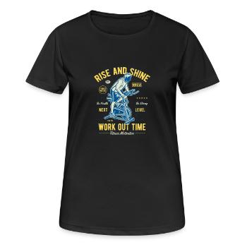 Work out time - Women's Breathable T-Shirt - black - Front - AI Model Female 172 light (172cm)