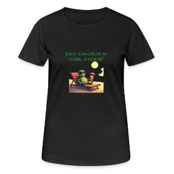 Entspannte Schildkröte - Frauen T-Shirt atmungsaktiv - Schwarz - Vorne - AI Model Female 172 light (172cm)