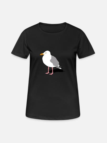 mouette port mer - T-shirt respirant Femme - noir