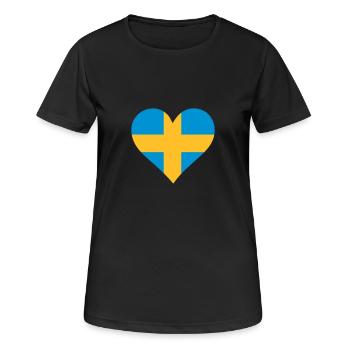 A Heart For Sweden - Women's Breathable T-Shirt - black - Front - AI Model Female 172 light (172cm)