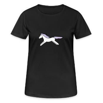 Einhorn - Frauen T-Shirt atmungsaktiv - Schwarz - Vorne - AI Model Female 172 light (172cm)