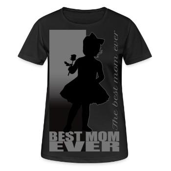 meilleure maman de tous les temps fille avec rose - T-shirt respirant Femme - noir - Devant - AI Model Female 172 light (172cm)