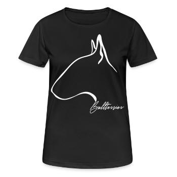 BULLTERRIER Profil Wilsigns - Frauen T-Shirt atmungsaktiv - Schwarz - Vorne - AI Model Female 172 light (172cm)