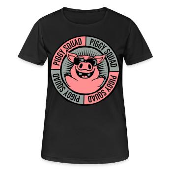 Équipe Ring Piggy Squad - T-shirt respirant Femme - noir - Devant - AI Model Female 172 light (172cm)