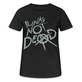 punks pas mort citation - T-shirt respirant Femme - noir - Devant - AI Model Female 172 light (172cm)