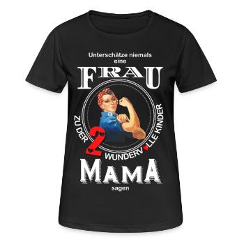 Mama - Frauen T-Shirt atmungsaktiv - Schwarz - Vorne - AI Model Female 172 light (172cm)