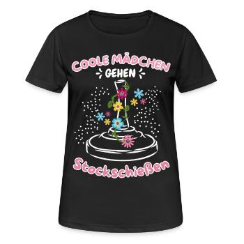 Stockschießen Stockschützen Damen - Frauen T-Shirt atmungsaktiv - Schwarz - Vorne - AI Model Female 172 light (172cm)