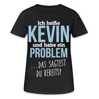 Kevin + Problem - Frauen T-Shirt atmungsaktiv - Schwarz - Vorne - AI Model Female 172 light (172cm)