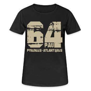 France Aquitaine Pyrénées Atlantiques 64 Pau - T-shirt respirant Femme - noir - Devant - AI Model Female 172 light (172cm)